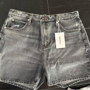 Frame Denim Gray/black Denim Shorts